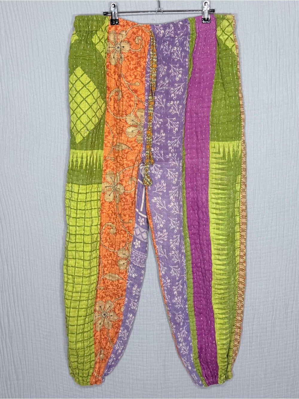 She’s1Oak Handmade Kantha Patchwork Harem Jogger Pants O/S
